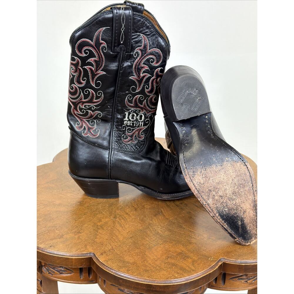 Tony Lama Womens Western Boots Ladies 6.5 Cowgirl Brown Leather Sniptoe Boots - Picture 2 of 8